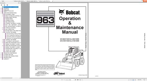 Bobcat 963 Service Manual 